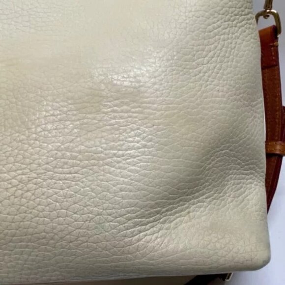 Dooney & Bourke Dillen Double Pocket Convertible Satchel Cream Pebbled Leather - Picture 7 of 16